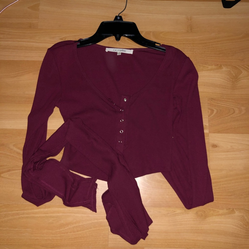 Ootdfash Indiana long sleeve wrap tie top